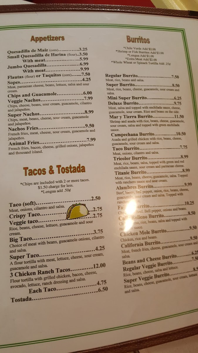 Juanita's Menu - Image 3